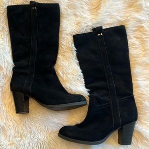 Black leather boots